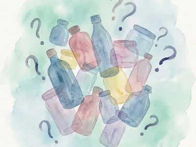 色とりどりの商品が並ぶ棚