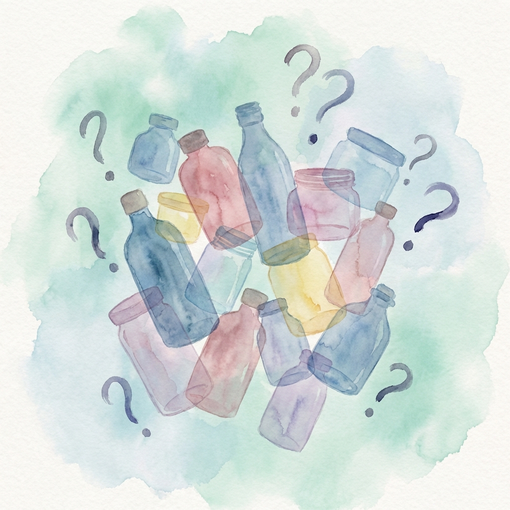 たくさんの洗剤が並ぶ棚